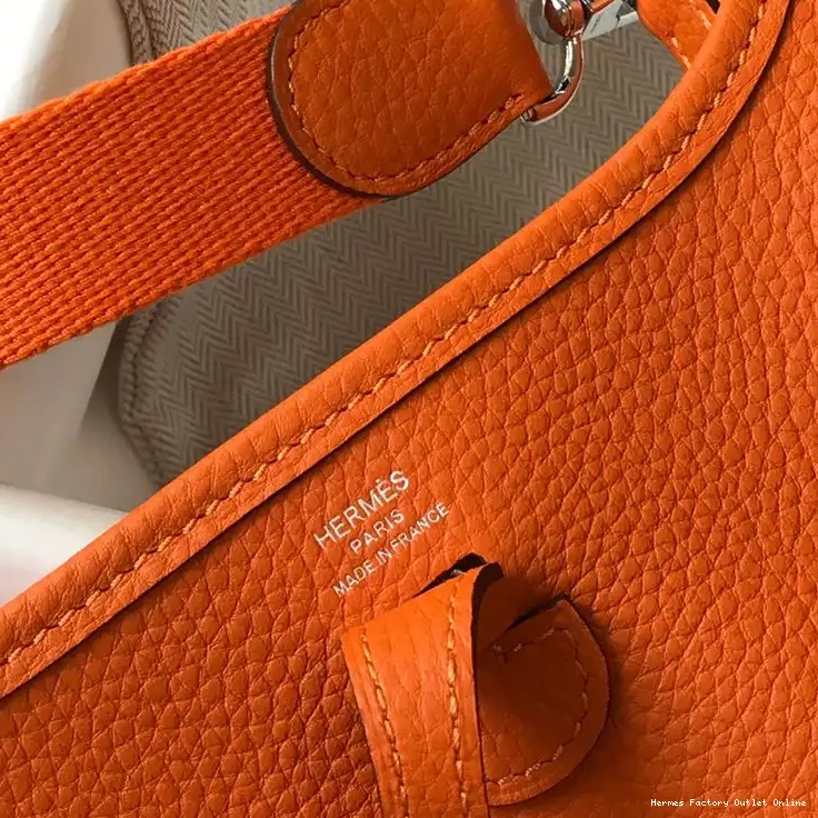 Cheap Evelyne Mini In Hardware Hermes Clemence Orange Leather Palladium Bag 0508
